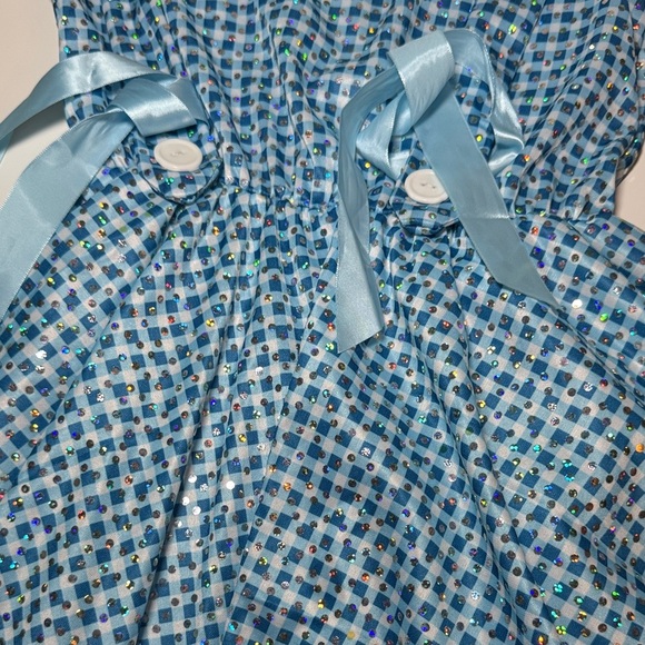 Kids' The Wizard of OZ Dorothy Dress size medium Costume bluewhite Gingham dress - Picture 8 of 10